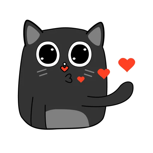 😘 Стикер «BlackCyberCat» для Telegram