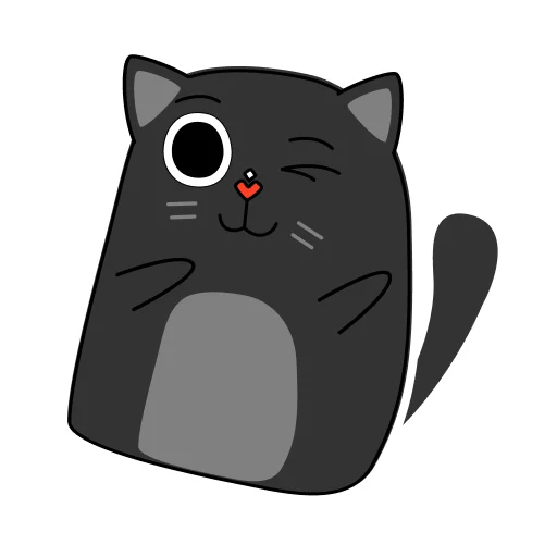 😉 Стикер «BlackCyberCat» для Telegram