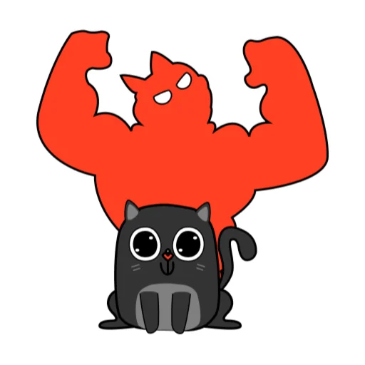 💪 Стикер «BlackCyberCat» для Telegram