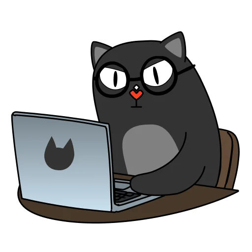 🧐 Стикер «BlackCyberCat» для Telegram