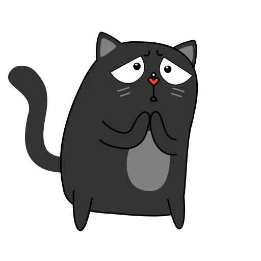🙏 Стикер «BlackCyberCat» для Telegram
