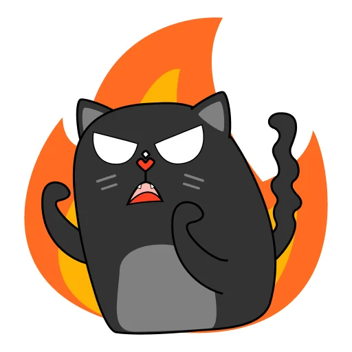 😡 Стикер «BlackCyberCat» для Telegram