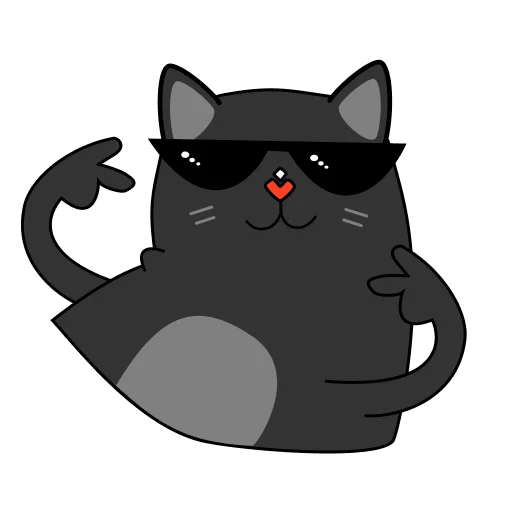 😎 Стикер «BlackCyberCat» для Telegram