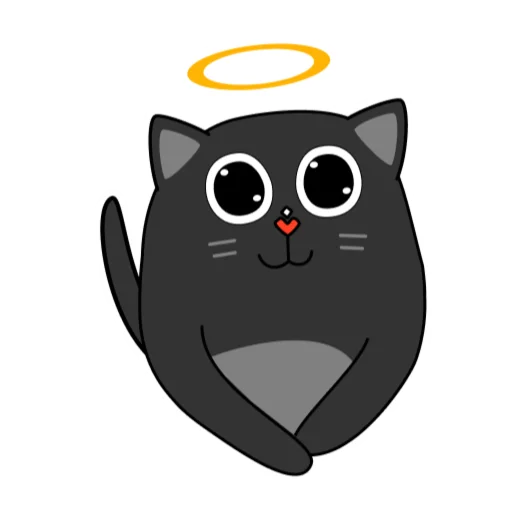 😇 Стикер «BlackCyberCat» для Telegram