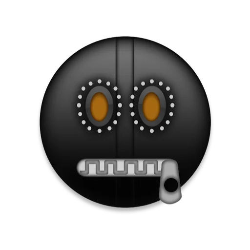🤐 Стикер «Black emoji ios» для Telegram