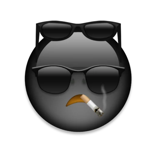 🚬 Стикер «Black emoji ios» для Telegram