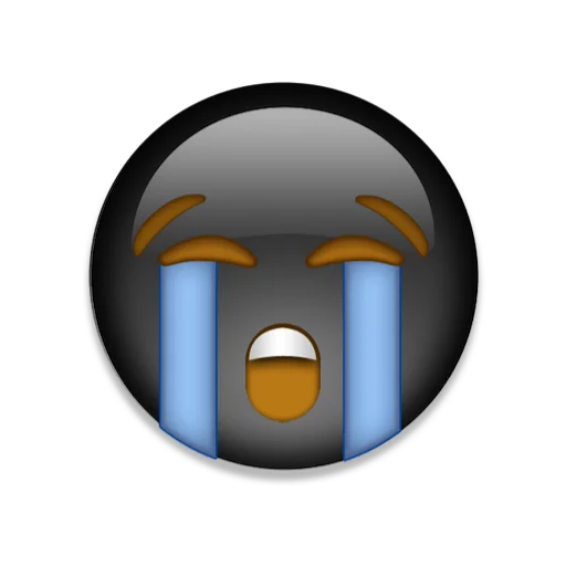 😭 Стикер «Black emoji ios» для Telegram