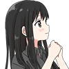 🙏 Эмодзи «Black Hair Girl Emoji» для Telegram