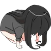 😶 Эмодзи «Black Hair Girl Emoji» для Telegram