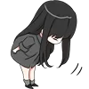 🙏 Эмодзи «Black Hair Girl Emoji» для Telegram