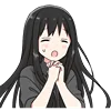 😊 Эмодзи «Black Hair Girl Emoji» для Telegram