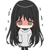 😠 Эмодзи «Black Hair Girl Emoji» для Telegram