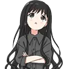 😮 Эмодзи «Black Hair Girl Emoji» для Telegram