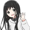 👌 Эмодзи «Black Hair Girl Emoji» для Telegram