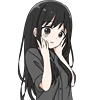 😊 Эмодзи «Black Hair Girl Emoji» для Telegram