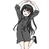 🥳 Эмодзи «Black Hair Girl Emoji» для Telegram