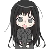 😐 Эмодзи «Black Hair Girl Emoji» для Telegram