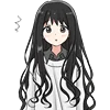 😳 Эмодзи «Black Hair Girl Emoji» для Telegram