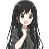 😳 Эмодзи «Black Hair Girl Emoji» для Telegram