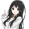 ☝ Эмодзи «Black Hair Girl Emoji» для Telegram