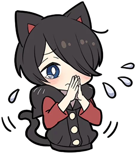 🙏 Стикер «Black Kitten» для Telegram