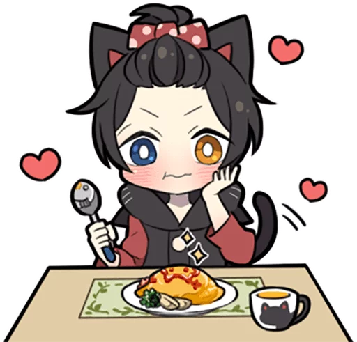 🍽 Стикер «Black Kitten» для Telegram