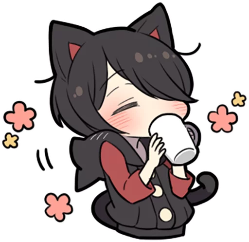 ☕ Стикер «Black Kitten» для Telegram