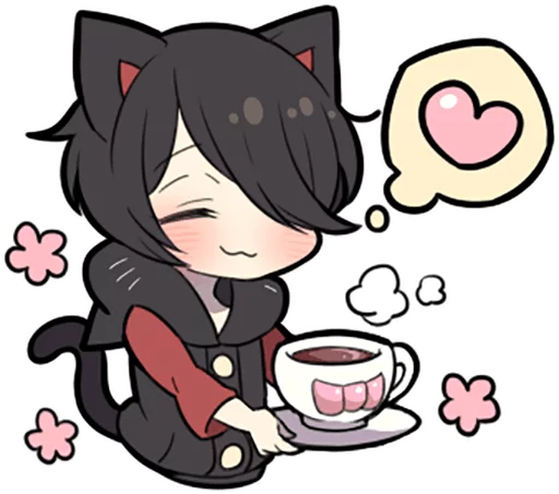 ☕ Стикер «Black Kitten» для Telegram