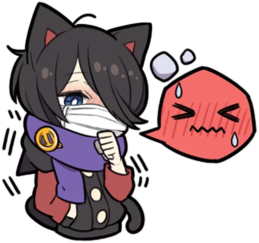 😷 Стикер «Black Kitten» для Telegram
