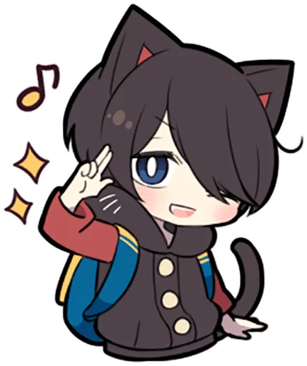 ✌ Стикер «Black Kitten» для Telegram