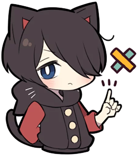 ☝ Стикер «Black Kitten» для Telegram