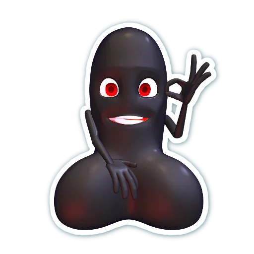 👌 Стикер «BlackSmileyKher» для Telegram