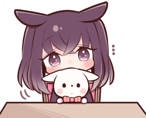 😶 Стикер «Black Sweetie Bunny» для Telegram