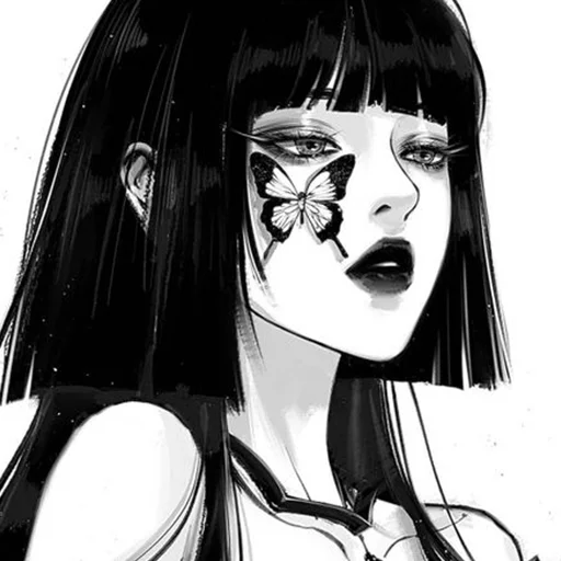 🦋 Стикер «Black and White» для Telegram