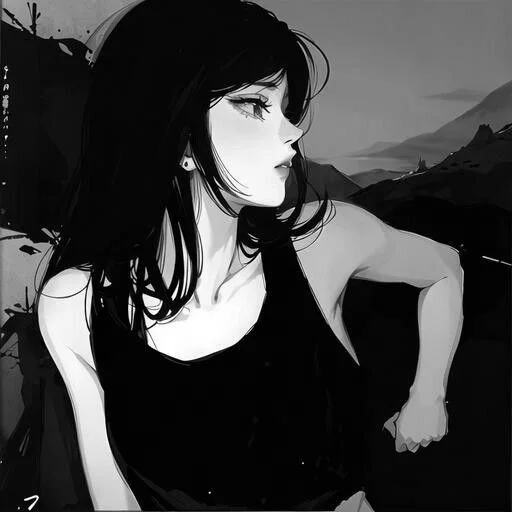 👩 Стикер «Black and White» для Telegram
