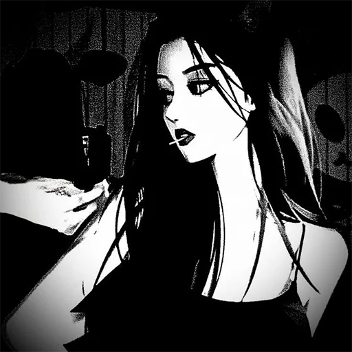 🚬 Стикер «Black and White» для Telegram