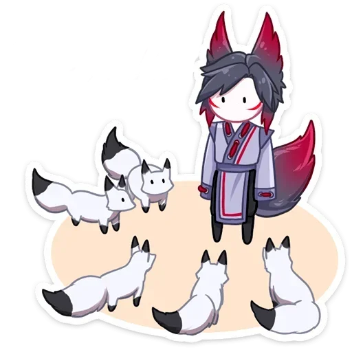 🦊 Стикер «Тëмный Хидэ без надписей» для Telegram