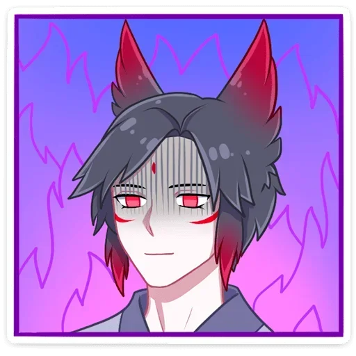 😈 Стикер «Тëмный Хидэ без надписей» для Telegram