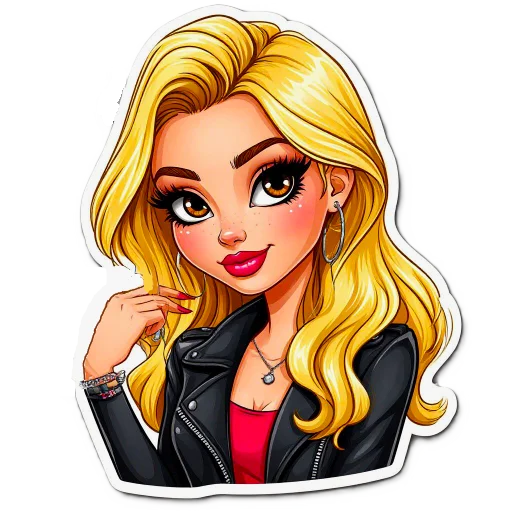 😃 Стикер «The blonde is cool» для Telegram