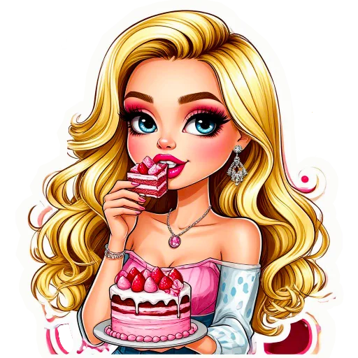 🍰 Стикер «The blonde is cool» для Telegram