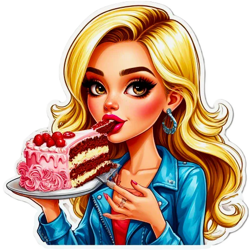 🍰 Стикер «The blonde is cool» для Telegram