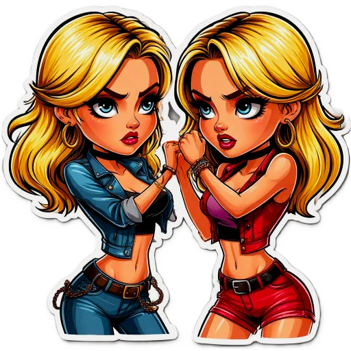 🤼‍♀️ Стикер «The blonde is cool» для Telegram