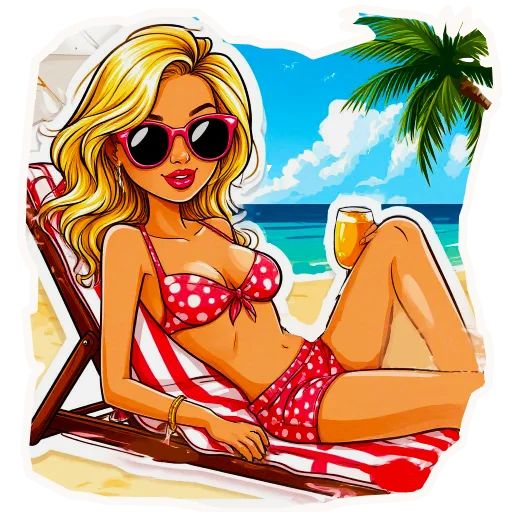 🏖 Стикер «The blonde is cool» для Telegram