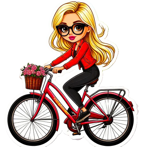 🚴‍♀️ Стикер «The blonde is cool» для Telegram