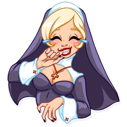 Стикерпак Naughty Nun для Telegram — скачать