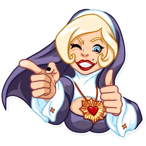 👍 Стикер «Naughty Nun» для Telegram