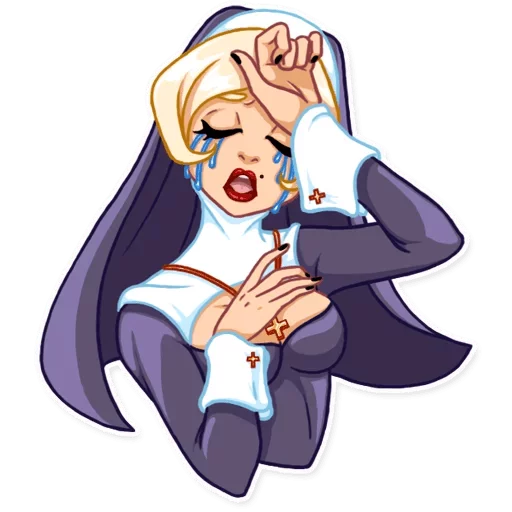 😭 Стикер «Naughty Nun» для Telegram