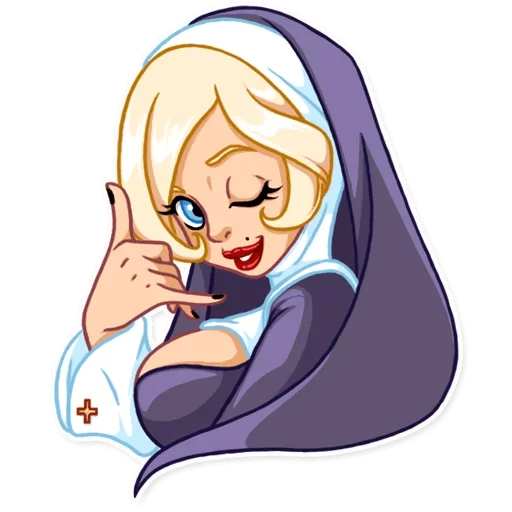 🤙 Стикер «Naughty Nun» для Telegram