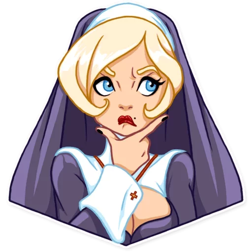 🤔 Стикер «Naughty Nun» для Telegram