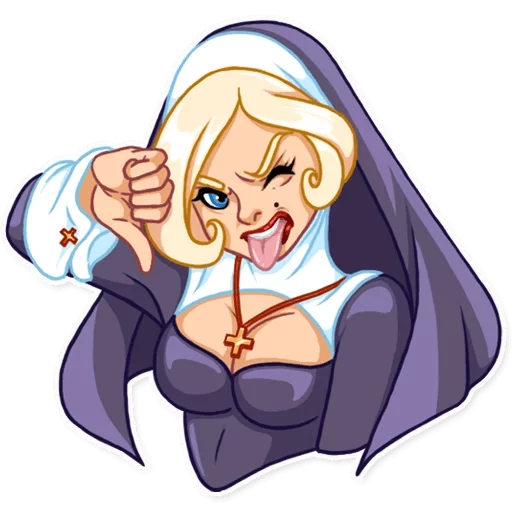 👎 Стикер «Naughty Nun» для Telegram